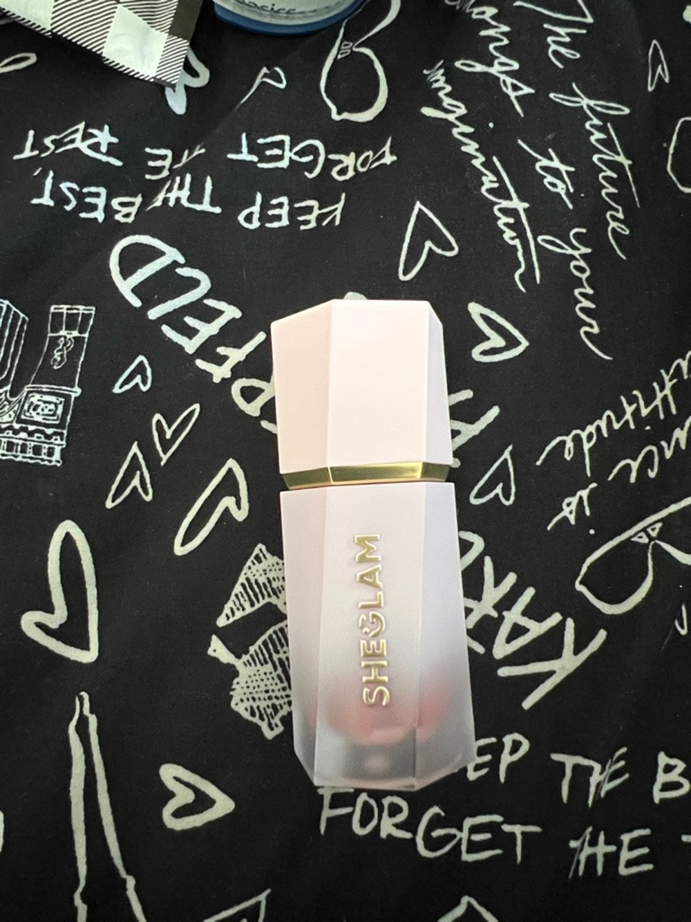 glam Pale Pink Blush Compact with Gold Band